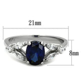 TK1764 - Stainless Steel Ring High polished (no plating) Women Synthetic Montana