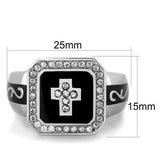 TK1766 - Stainless Steel Ring High polished (no plating) Women AAA Grade CZ Clear