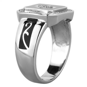 TK1766 - Stainless Steel Ring High polished (no plating) Women AAA Grade CZ Clear