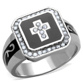 TK1766 - Stainless Steel Ring High polished (no plating) Women AAA Grade CZ Clear