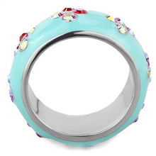 TK1768 - Stainless Steel Ring High polished (no plating) Women Top Grade Crystal Light Rose
