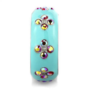 TK1768 - Stainless Steel Ring High polished (no plating) Women Top Grade Crystal Light Rose