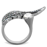 TK1769 - Stainless Steel Ring High polished (no plating) Women Top Grade Crystal Clear