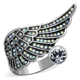 TK1769 - Stainless Steel Ring High polished (no plating) Women Top Grade Crystal Clear