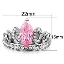 TK1771 - Stainless Steel Ring High polished (no plating) Women AAA Grade CZ Rose