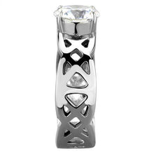 TK1772 - Stainless Steel Ring High polished (no plating) Women AAA Grade CZ Clear