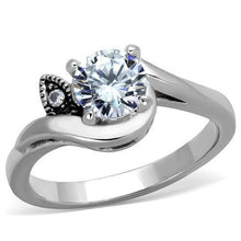 TK1776 - Stainless Steel Ring High polished (no plating) Women AAA Grade CZ Clear