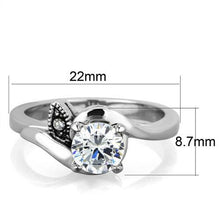 TK1776 - Stainless Steel Ring High polished (no plating) Women AAA Grade CZ Clear