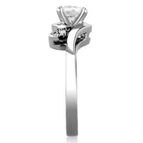 TK1776 - Stainless Steel Ring High polished (no plating) Women AAA Grade CZ Clear