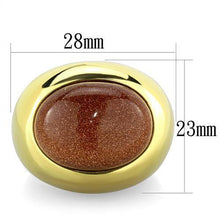 TK1781 - Stainless Steel Ring IP Gold(Ion Plating) Women Synthetic Topaz
