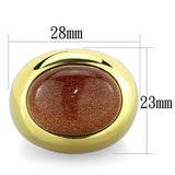TK1781 - Stainless Steel Ring IP Gold(Ion Plating) Women Synthetic Topaz