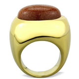 TK1781 - Stainless Steel Ring IP Gold(Ion Plating) Women Synthetic Topaz