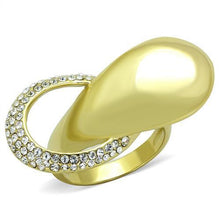 TK1782 - Stainless Steel Ring IP Gold(Ion Plating) Women Top Grade Crystal Clear