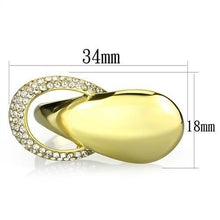 TK1782 - Stainless Steel Ring IP Gold(Ion Plating) Women Top Grade Crystal Clear