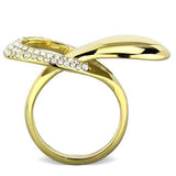 TK1782 - Stainless Steel Ring IP Gold(Ion Plating) Women Top Grade Crystal Clear