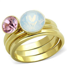 TK1785 - Stainless Steel Ring IP Gold(Ion Plating) Women Top Grade Crystal White