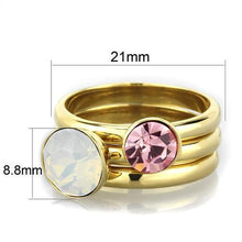 TK1785 - Stainless Steel Ring IP Gold(Ion Plating) Women Top Grade Crystal White