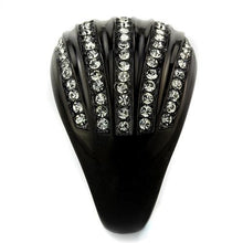 TK1789 - Stainless Steel Ring IP Black(Ion Plating) Women Top Grade Crystal Black Diamond