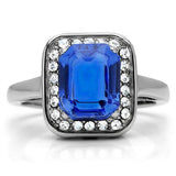 TK178 - Stainless Steel Ring High polished (no plating) Women Top Grade Crystal Sapphire
