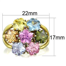TK1791 - Stainless Steel Ring Two-Tone IP Gold (Ion Plating) Women Assorted Multi Color
