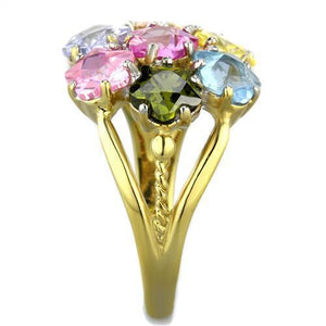 TK1791 - Stainless Steel Ring Two-Tone IP Gold (Ion Plating) Women Assorted Multi Color