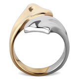 TK1793 - Stainless Steel Ring Two-Tone IP Rose Gold Women No Stone No Stone