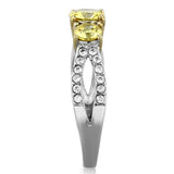 TK1795 - Stainless Steel Ring Two-Tone IP Gold (Ion Plating) Women AAA Grade CZ Topaz