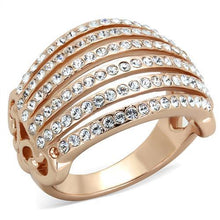 TK1797 - Stainless Steel Ring IP Rose Gold(Ion Plating) Women Top Grade Crystal Clear