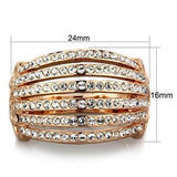 TK1797 - Stainless Steel Ring IP Rose Gold(Ion Plating) Women Top Grade Crystal Clear