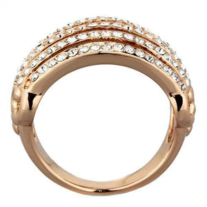 TK1797 - Stainless Steel Ring IP Rose Gold(Ion Plating) Women Top Grade Crystal Clear
