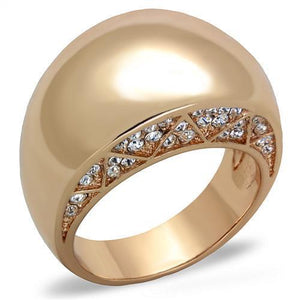 TK1798 - Stainless Steel Ring IP Rose Gold(Ion Plating) Women Top Grade Crystal Clear