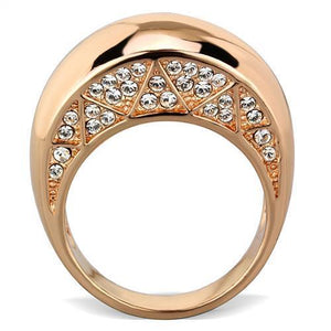 TK1798 - Stainless Steel Ring IP Rose Gold(Ion Plating) Women Top Grade Crystal Clear