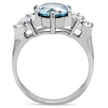TK179 - Stainless Steel Ring High polished (no plating) Women Synthetic London Blue