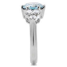TK179 - Stainless Steel Ring High polished (no plating) Women Synthetic London Blue