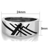 TK1800 - Stainless Steel Ring High polished (no plating) Men Epoxy Jet