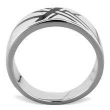 TK1800 - Stainless Steel Ring High polished (no plating) Men Epoxy Jet