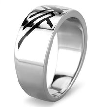 TK1800 - Stainless Steel Ring High polished (no plating) Men Epoxy Jet