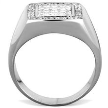 TK1802 - Stainless Steel Ring High polished (no plating) Men AAA Grade CZ Clear