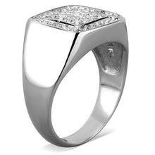 TK1802 - Stainless Steel Ring High polished (no plating) Men AAA Grade CZ Clear