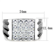 TK1803 - Stainless Steel Ring High polished (no plating) Men AAA Grade CZ Clear