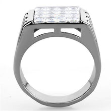 TK1803 - Stainless Steel Ring High polished (no plating) Men AAA Grade CZ Clear