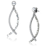 TK1806 - Stainless Steel Earrings High polished (no plating) Women Top Grade Crystal Clear
