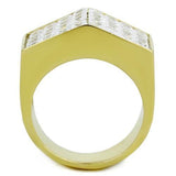 TK1808 - Stainless Steel Ring IP Gold(Ion Plating) Men AAA Grade CZ Clear