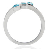 TK180 - Stainless Steel Ring High polished (no plating) Women Synthetic Sea Blue