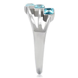 TK180 - Stainless Steel Ring High polished (no plating) Women Synthetic Sea Blue
