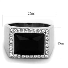 TK1810 - Stainless Steel Ring High polished (no plating) Men Synthetic Jet