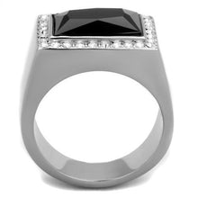 TK1810 - Stainless Steel Ring High polished (no plating) Men Synthetic Jet