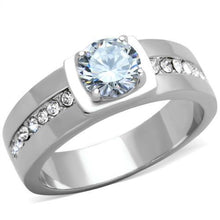 TK1816 - Stainless Steel Ring High polished (no plating) Men AAA Grade CZ Clear