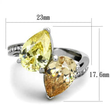 TK1820 - Stainless Steel Ring High polished (no plating) Women AAA Grade CZ Multi Color