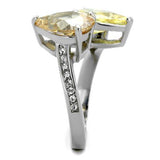TK1820 - Stainless Steel Ring High polished (no plating) Women AAA Grade CZ Multi Color